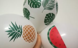 Balloons - bag - Palm, Pineapple, watermelon latex balloons - 6 pce